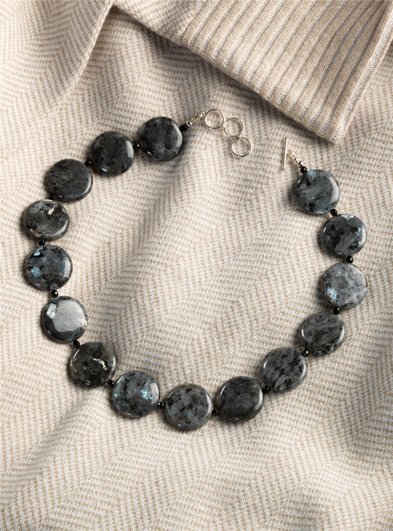 Larvikite and Black Onyx Necklace