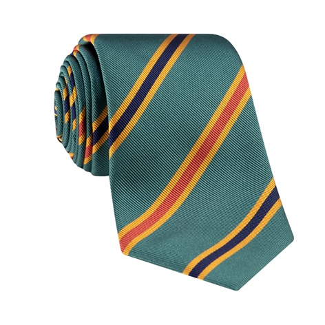 Silk Multi-stripe Tie in Grass