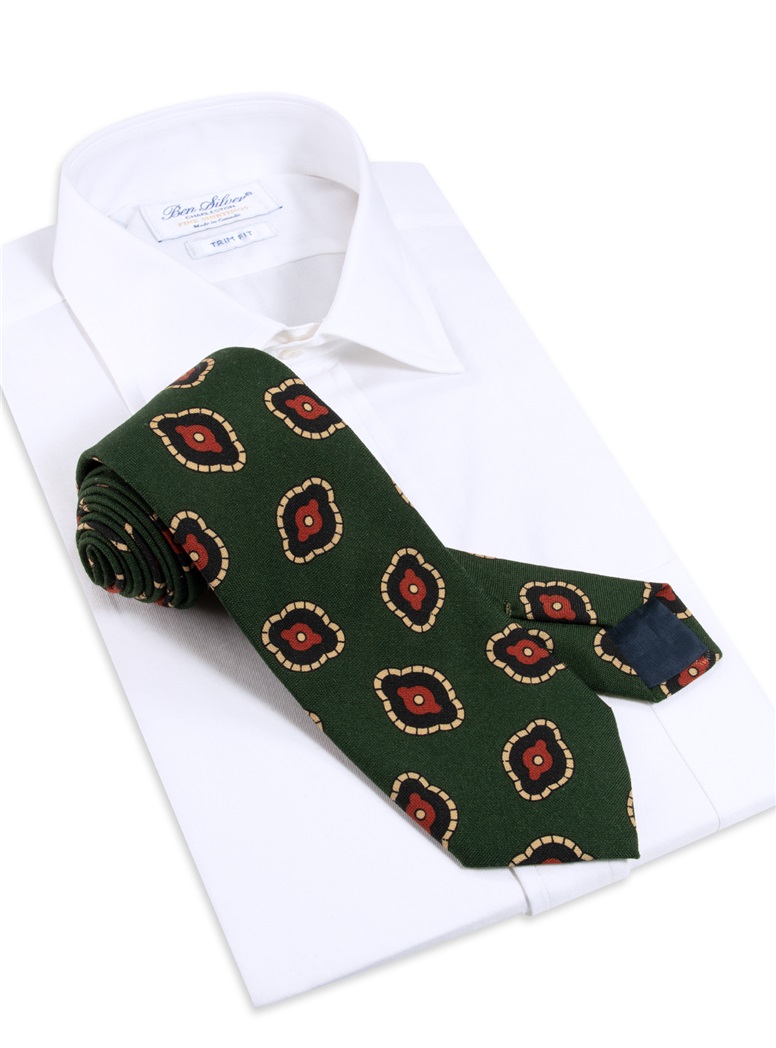 Wool Printed Tie in Tartan