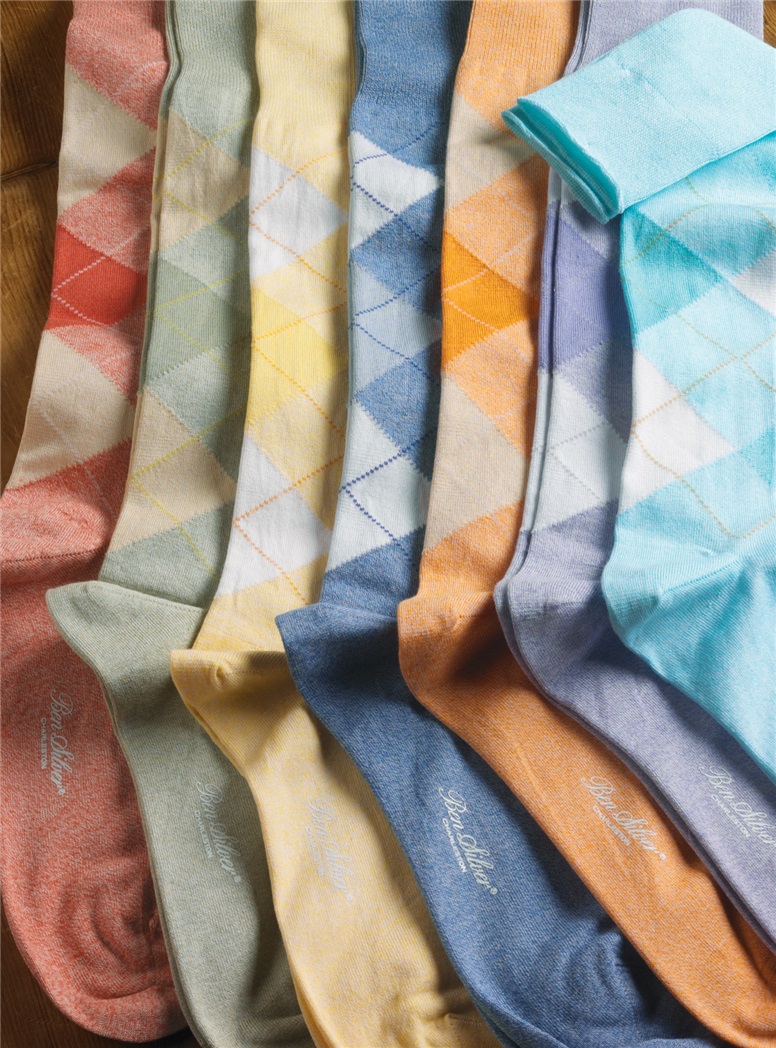 Sea Island Cotton Argyle Socks