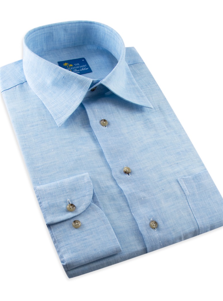 Charleston Linen Shirt in Sky Blue