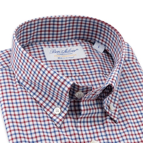 Red and Navy Check Button Down