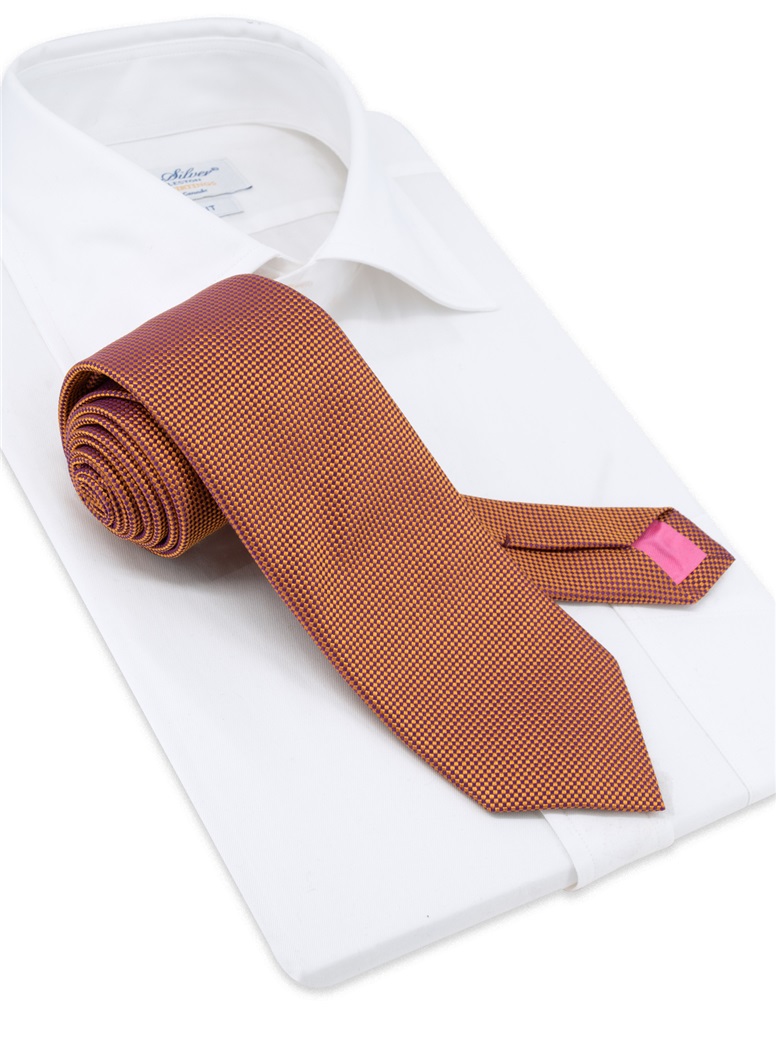 Silk Basketweave Tie in Brass