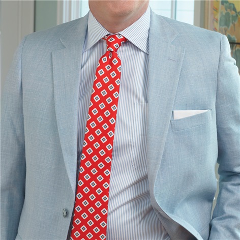 Sky Blue Wool, Silk and Linen Sport Coat