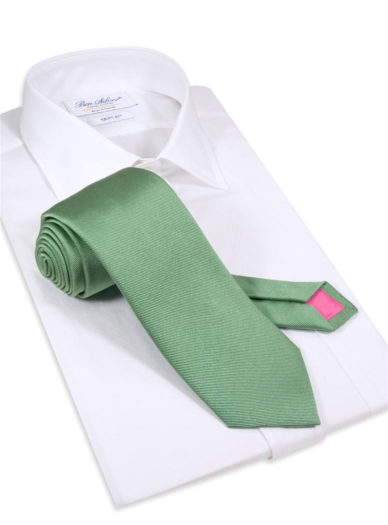 Silk Signature Solid Tie in Sage