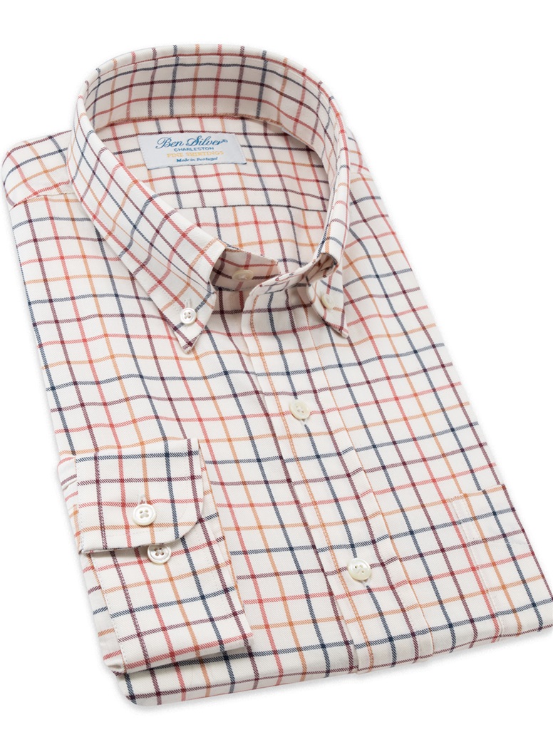 Brown, Rust, and Khaki Check Button Down