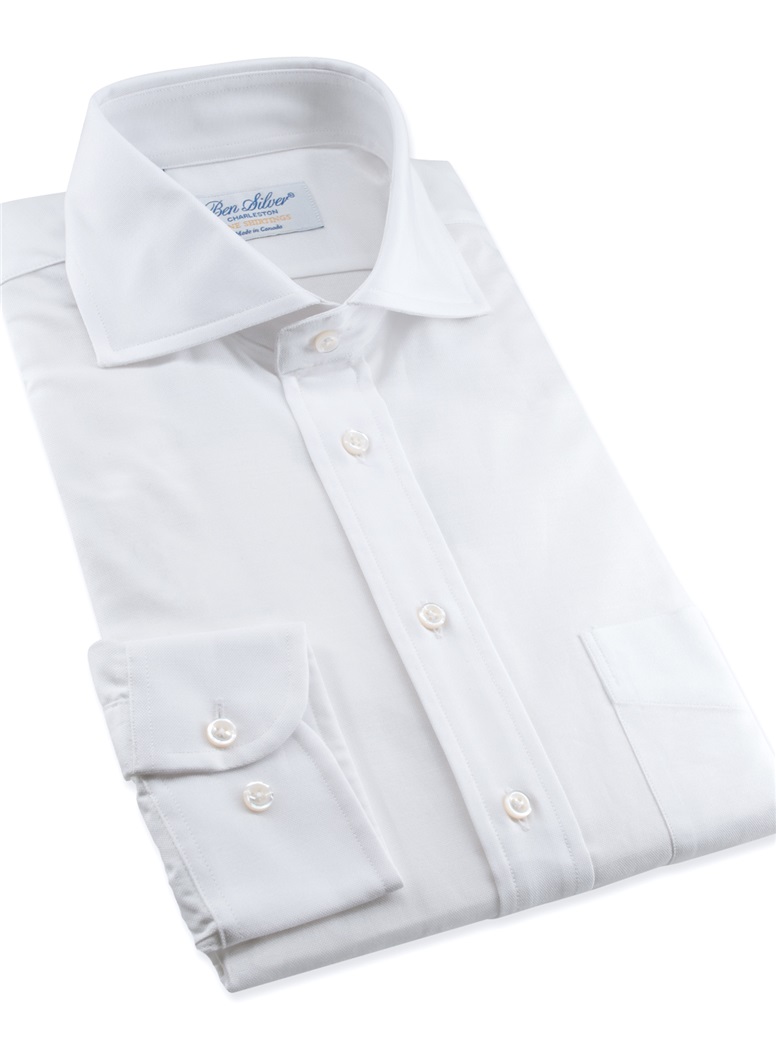 Classic White Twill Cutaway Collar