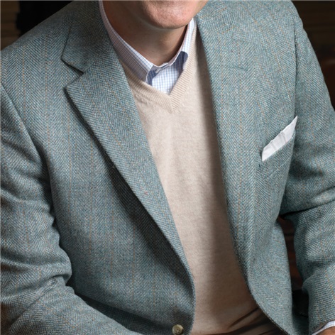 Heather Blue Irish Tweed Sport Coat