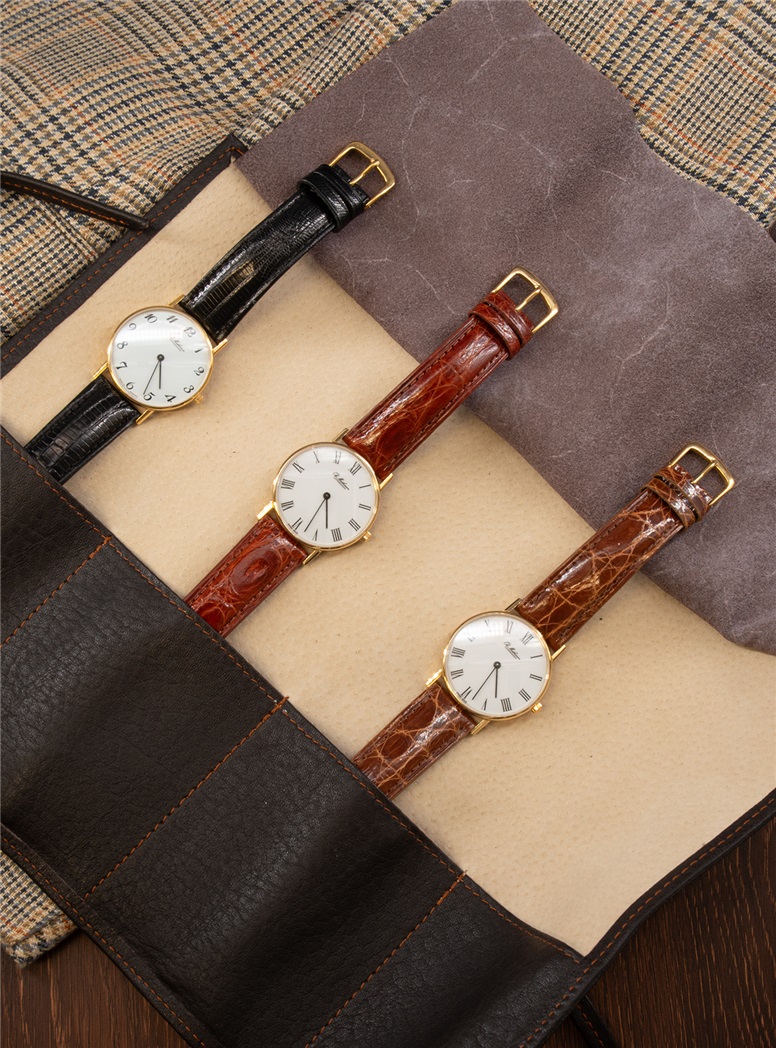 Leather Travel Watch Roll in Dark Brown