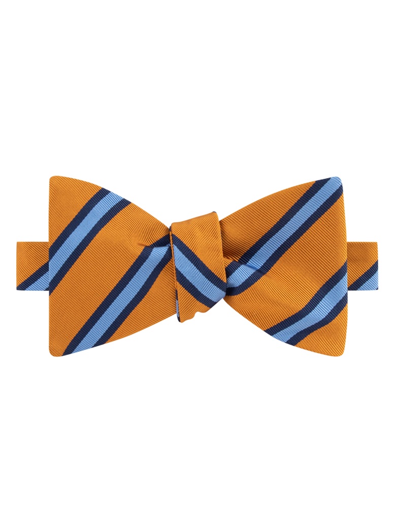 Mogador Silk Stripe Bow Tie in Copper