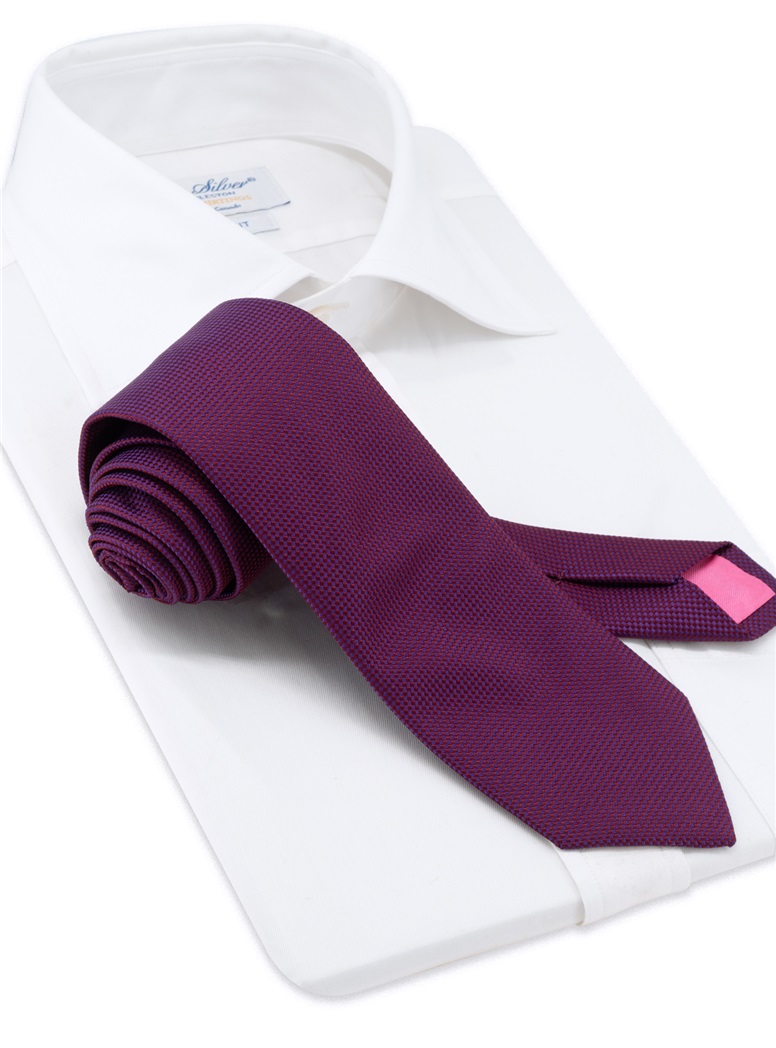 Silk Basketweave Tie in Orchid