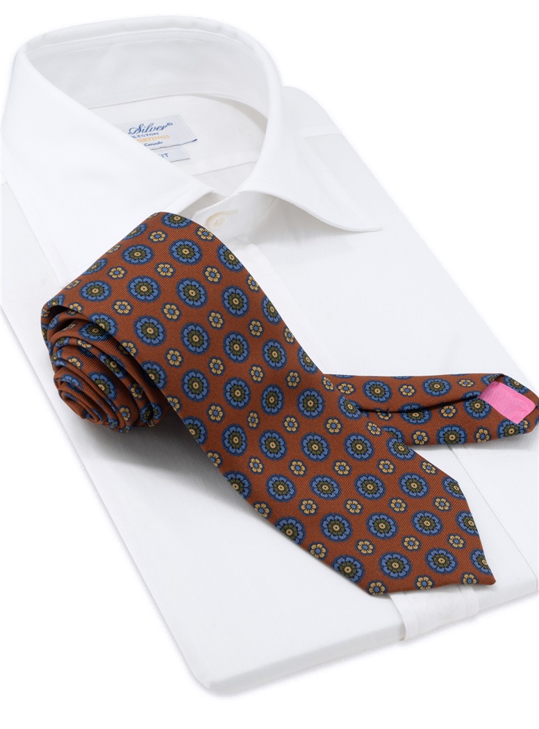 Silk Neat Tie in Copper