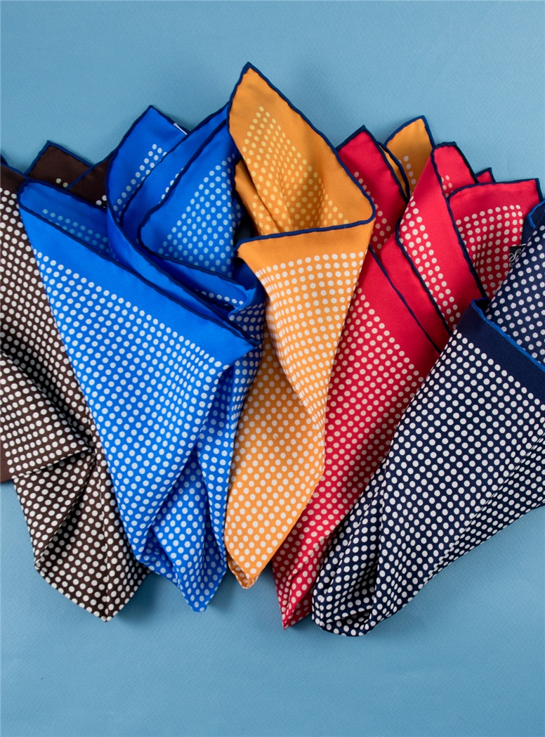 Silk Printed Polka Dots Pocket Squares