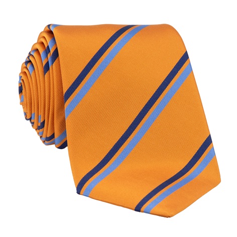 Silk Striped Tie in Marigold