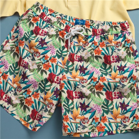 Tropical Floral Print Charleston Trunks