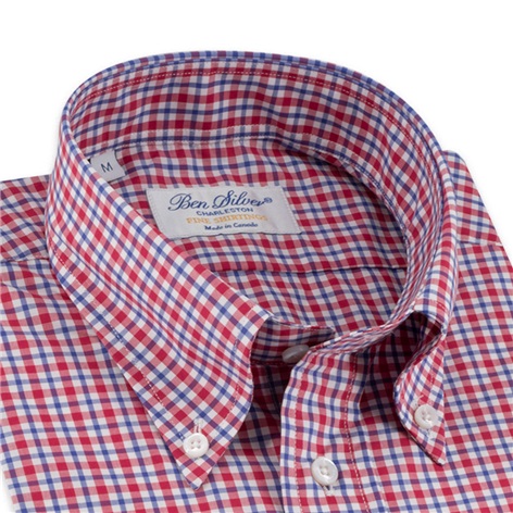 Red, Blue, and White Check Button Down