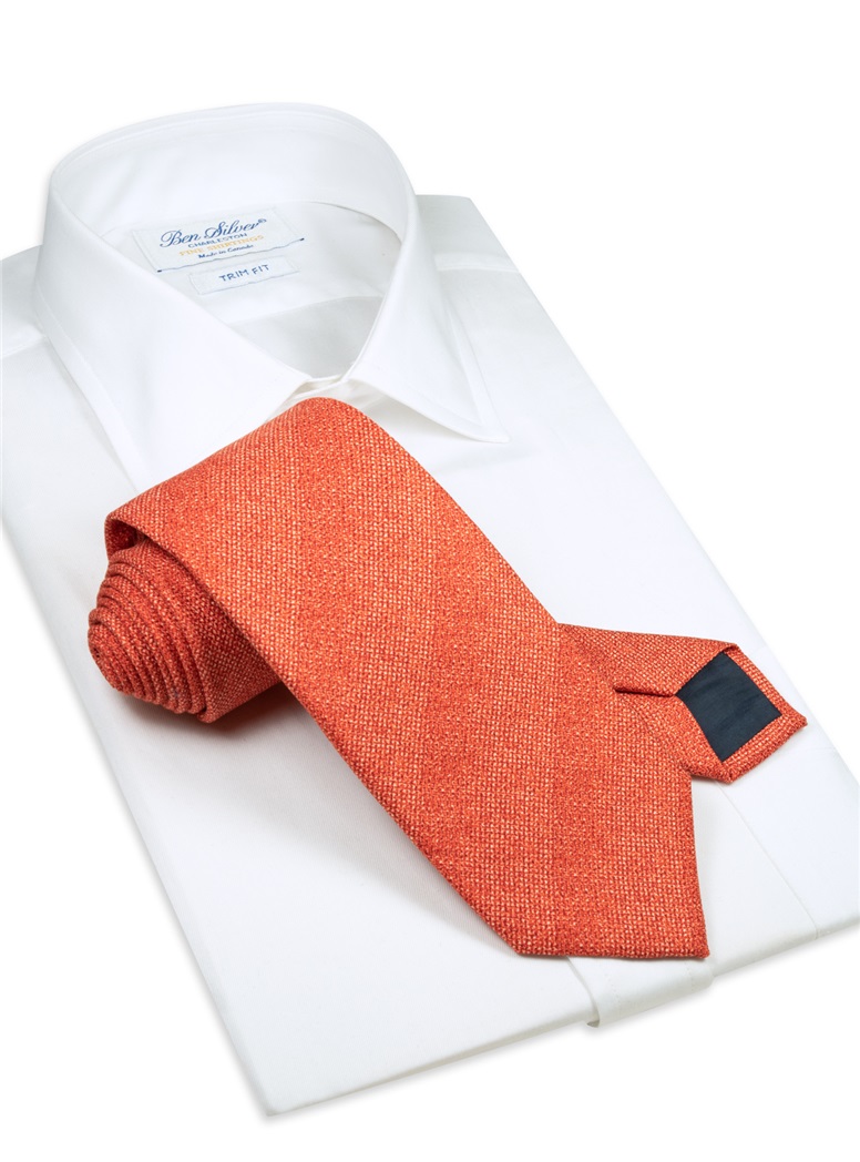 Silk Woven Tie in Flame