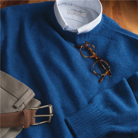 Cashmere Crewneck Sweater in Marine