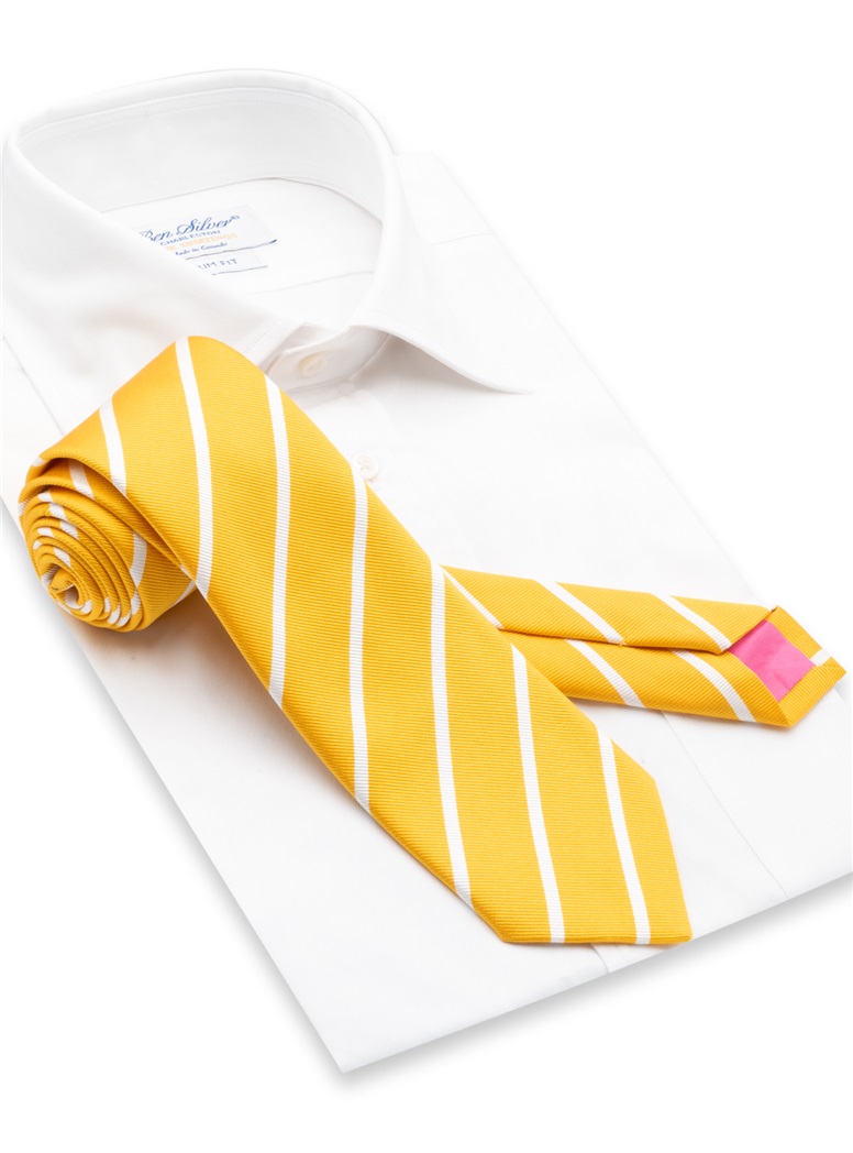 Silk Bar Striped Tie in Sun