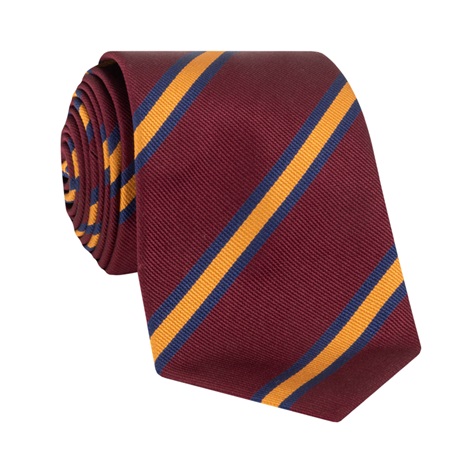 Silk Striped Tie in Burgundy