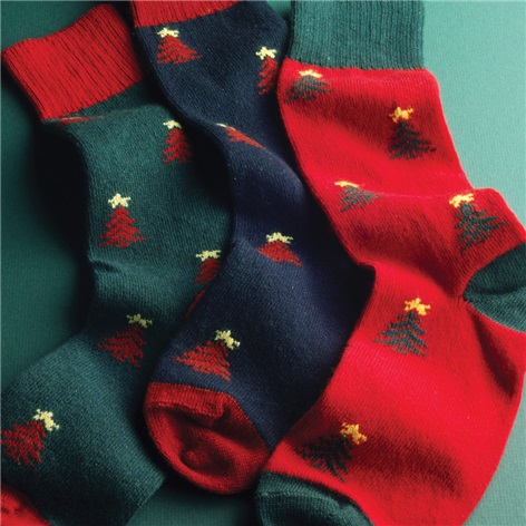 Cashmere Christmas Tree Socks