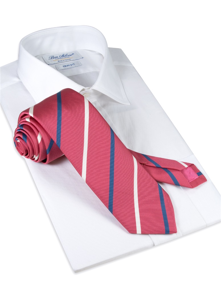 Mogador Double Striped Tie in Azalea