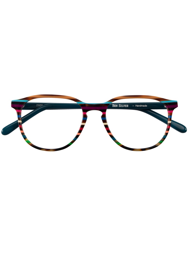 Multi-Colored Handmade Frame in Caramel, Sky, and Plum