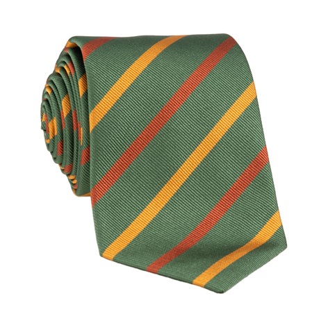 Silk Bar Stripe Tie in Fern