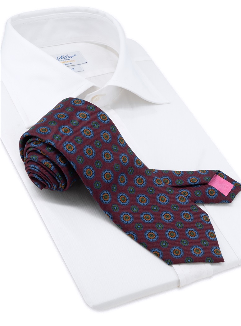 Silk Neat Tie in Wine