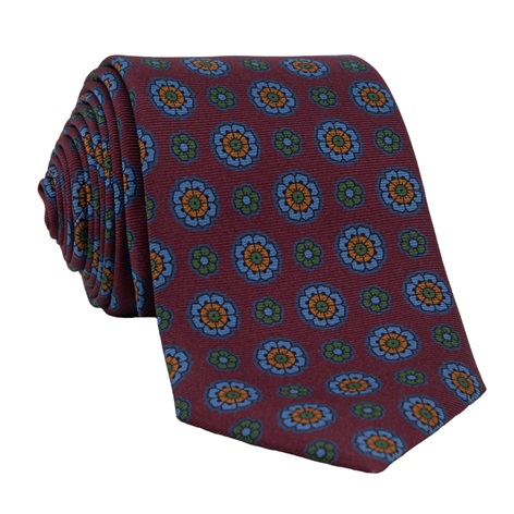 Silk Neat Tie in Wine