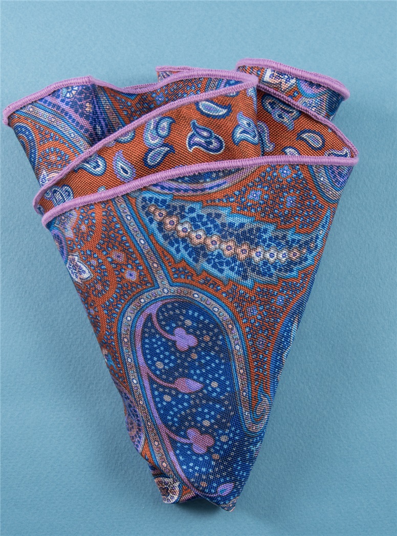 Silk Paisley Reversible Pocket Square