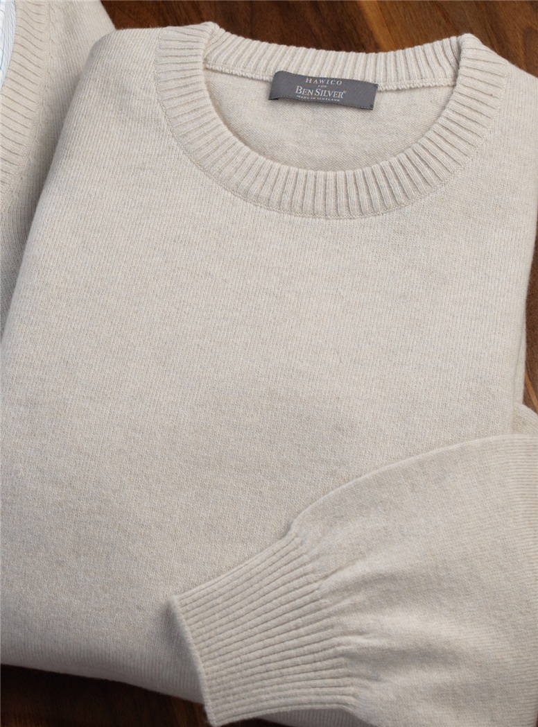 Cashmere Crewneck Sweater in Linen