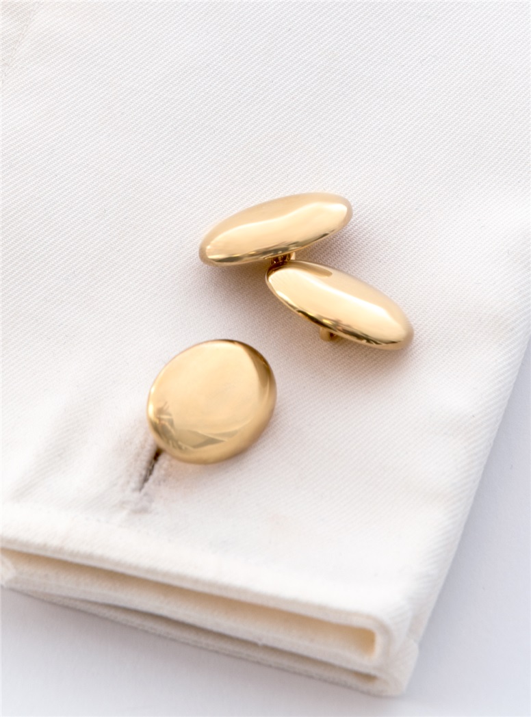 Gold Stone Oval Cufflinks