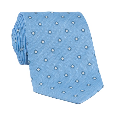 Silk and Linen Dot Tie in Sky
