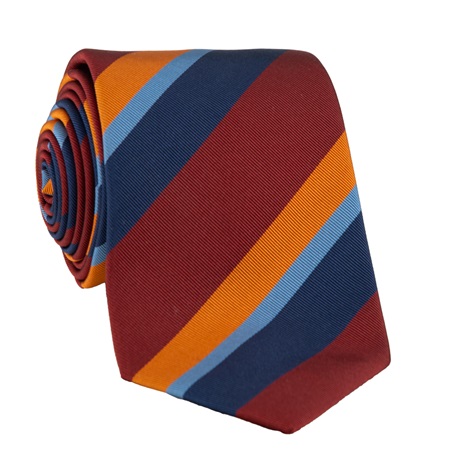 Mogador Silk Striped Tie in Burgundy