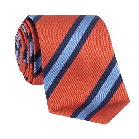 Silk Striped Tie in Copper