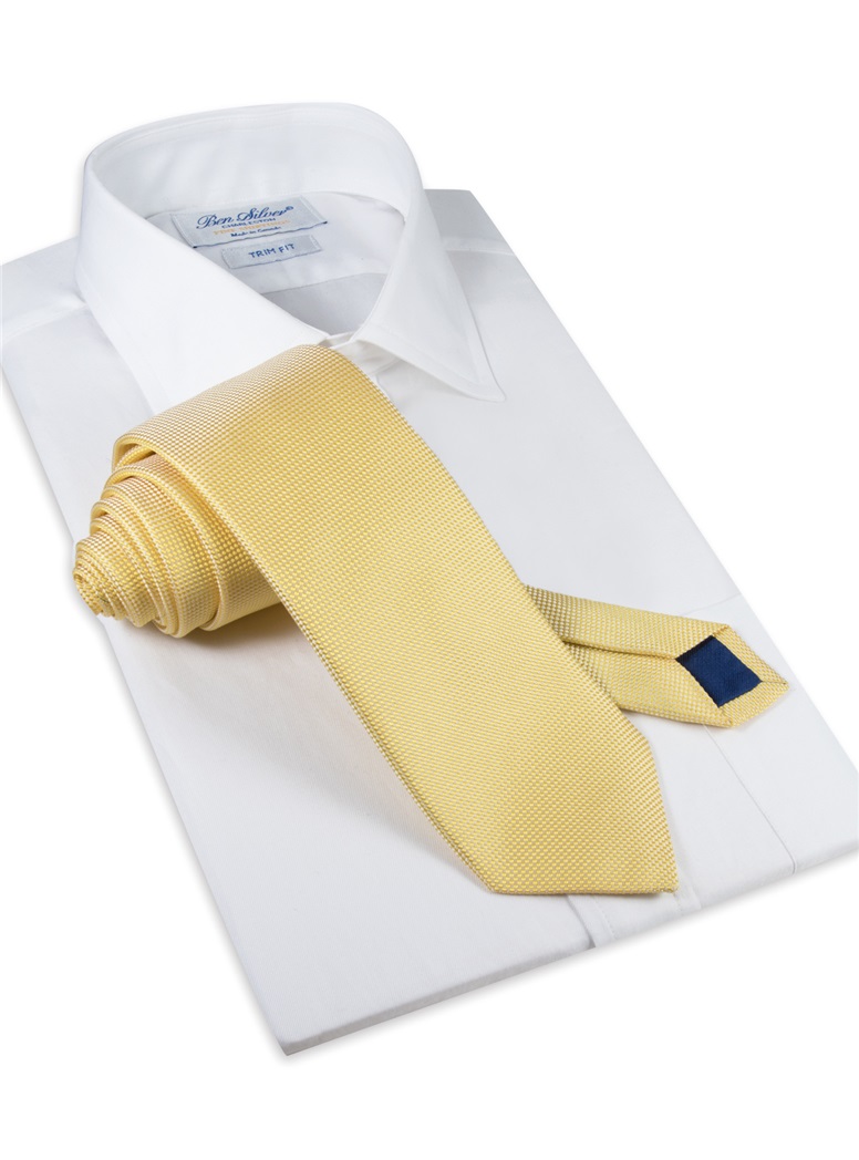 Silk Basketweave Tie in Sun