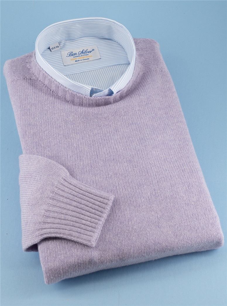 Cashmere Crewneck Sweater in Thistle