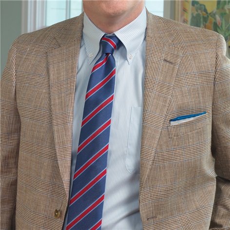Cream and Brown Glen Plaid Sport Coat with Blue Windowpane