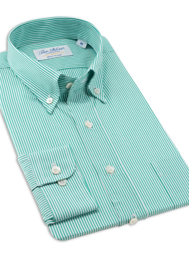 Green Bengal Stripe Button Down
