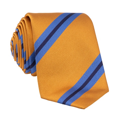 Silk Striped Tie in Gold