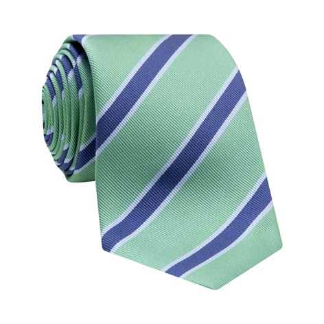 Silk Striped Tie in Sage