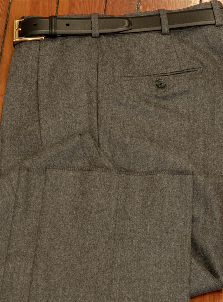 Italian Flannel Trousers in Forward Pleat