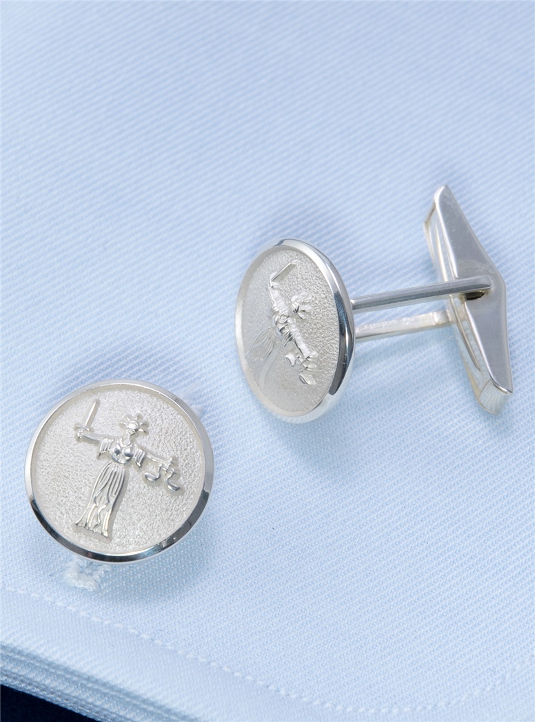 Lady Justice Sterling Silver Cufflinks