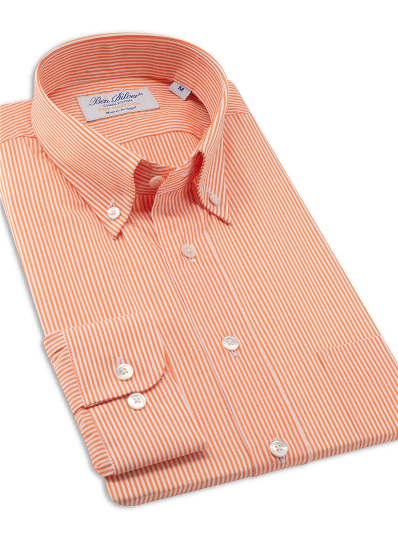 Orange Bengal Stripe Button Down