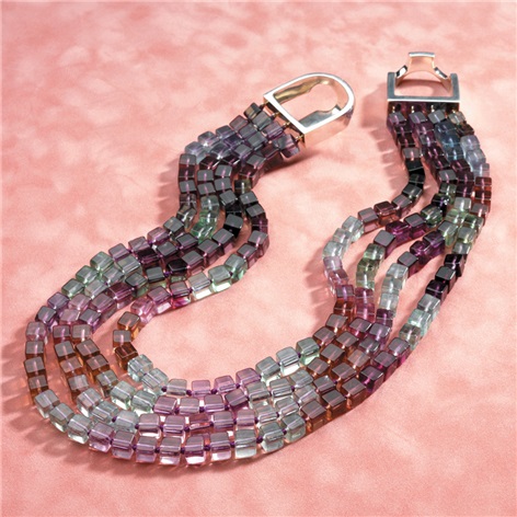 Purple And Green Florite Necklace