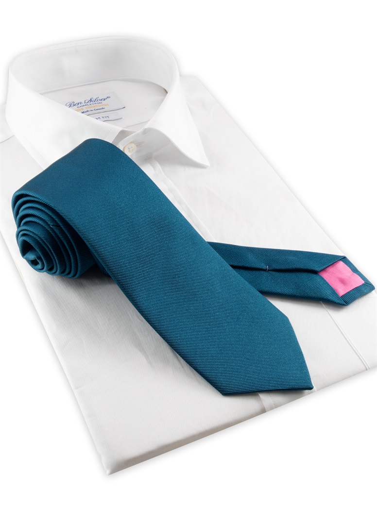 Silk Signature Solid Tie in Teal