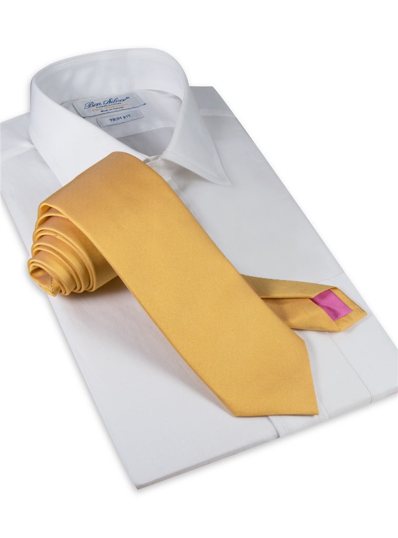 Silk Solid Signature Tie in Lemon