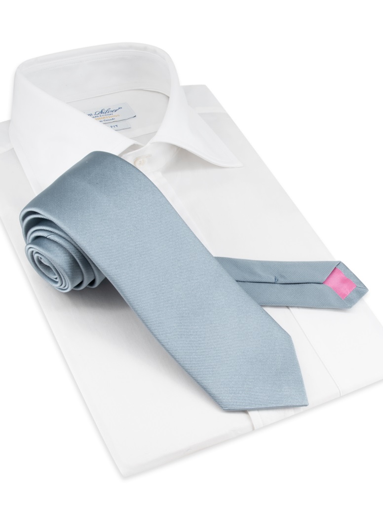 Silk Solid Signature Tie in Pewter