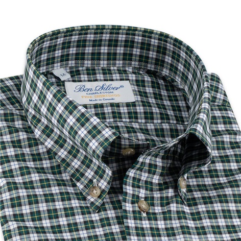 Green, Navy and Yellow Tartan Button Down